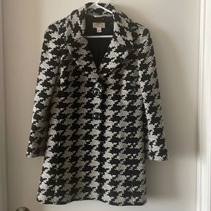 Talbots Houndstooth Wool Blend Coat